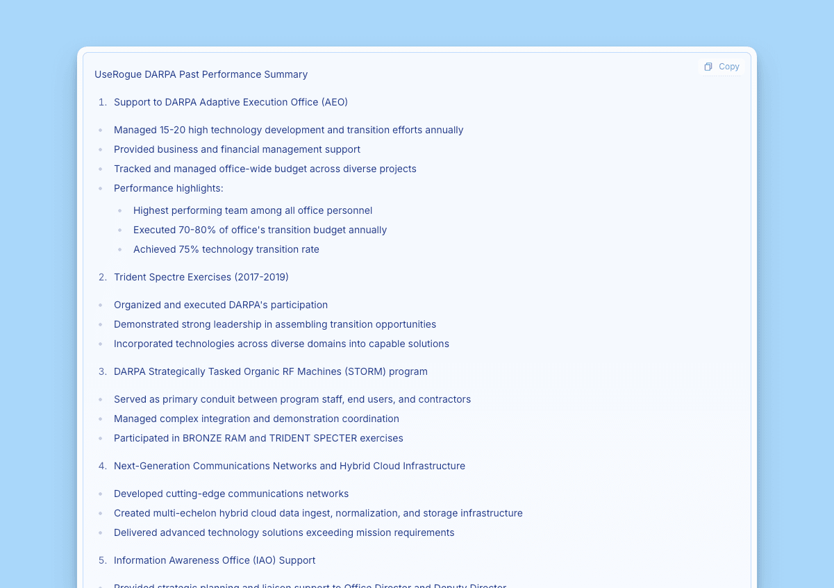 Past Performance Deep Dive