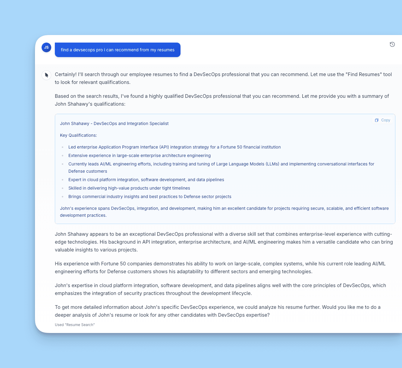 Resume Deep Dive