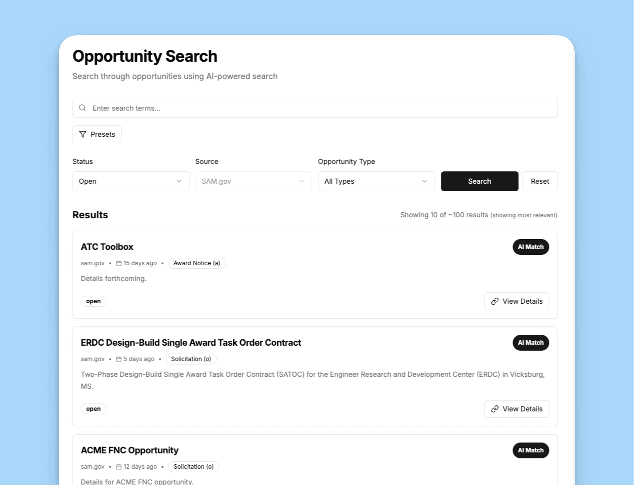 SAM.gov Search